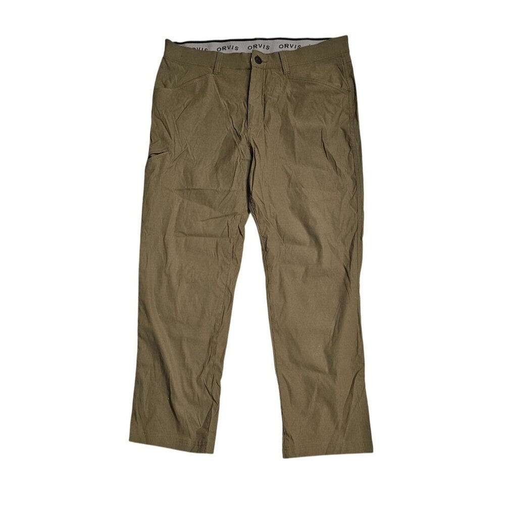 Orvis Mens Moss Olive Green Khaki Pants Size 36x29 Outdoor Hiking Gorpcore